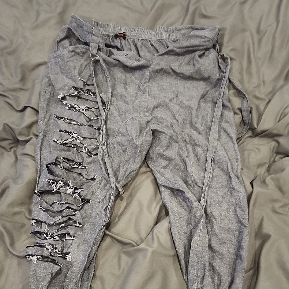 Stylish Gray Distressed Pants